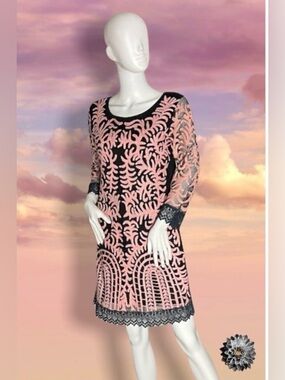 Almatrichi from Spain Embroidered with Lace Cocktail Dress size EU 38 / US 8
